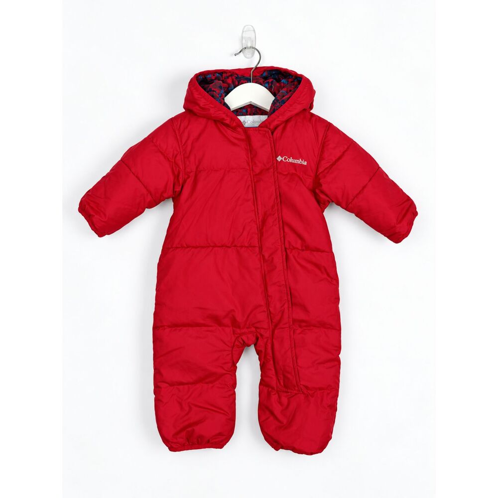 Columbia Red Fleece Lined Baby Snowsuit 3–6M